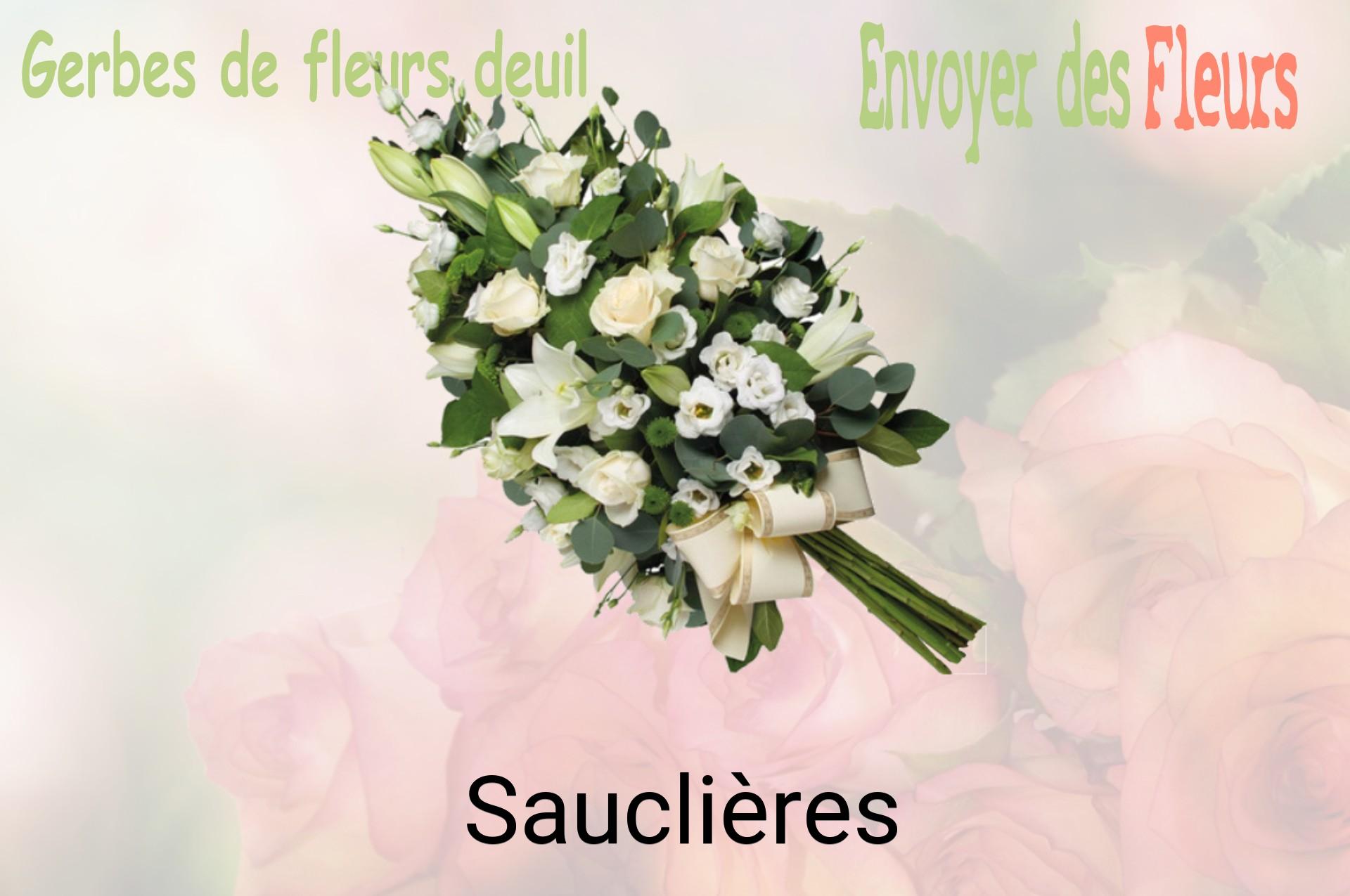 Gerbe de fleurs de deuil livrée à Sauclières